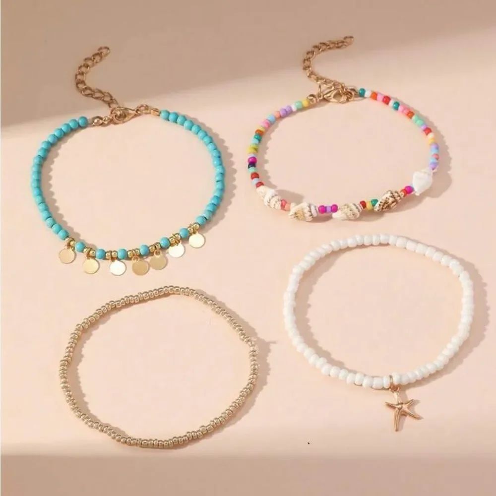Colorful Beaded Anklet Set R205 - Picture 3 of 3